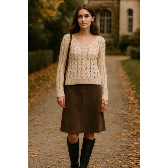 Abercrombie & Fitch Sweaters - Abercrombie & Fitch Wool Blend Open Knit Sweater Coastal Grandma Fall Layer L